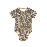 Preorder MOQ 5 pcs Each Style Hunting Camo Baby Side Snap Romper Kids Matching Clothes