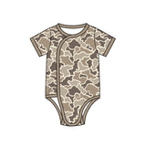 Preorder MOQ 5 pcs Each Style Hunting Camo Baby Side Snap Romper Kids Matching Clothes