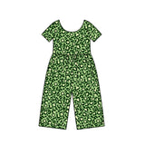 Preorder MOQ 5 pcs Each Style Saint Patrick Leaves Girl's Jumpsuit Kids Matching Clothes