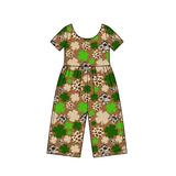 Preorder MOQ 5 pcs Each Style Saint Patrick Leaves Girl's Jumpsuit Kids Matching Clothes