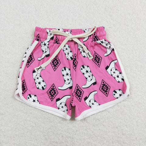 US Warehouse SS0126 Boutique Pink Pattern Girl's Sports Shorts