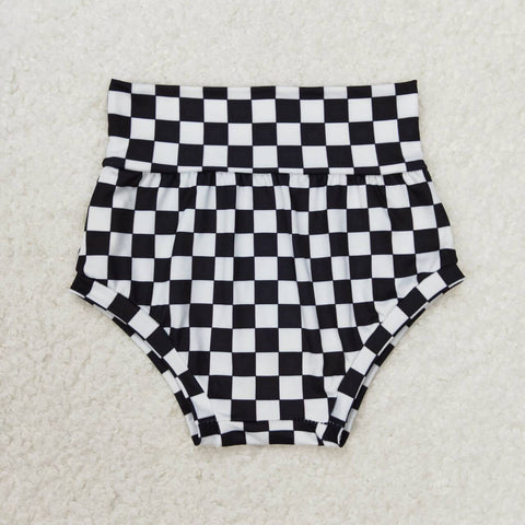 SS0139 Black Plaid Newborn Baby Bummie