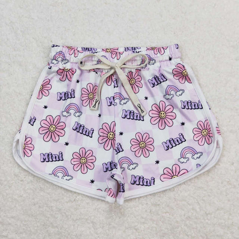 SS0171 MINI Flower Rainbow Pink Girls Shorts Style