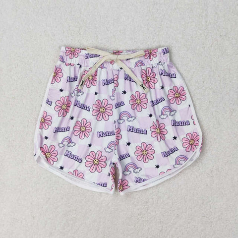 SS0172 MAMA Flower Rainbow Pink Adult's Shorts