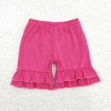 GSSO0613 Summer Flower Blue Pink Girls Shorts Set