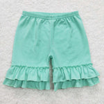 GSSO0615 Summer Flower Mint Girls Shorts Set