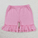 GSSO1171 Summer Flower Rose Pink Tunic Girls Shorts Set