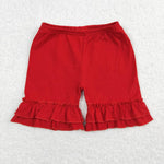 GSSO0634 Summer Baseball Red Girls Shorts Set