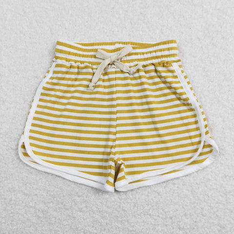 SS0210 Boutique Yellow Stripe Girl's Sports Shorts