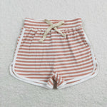 SS0211 Boutique Orange Stripe Girl's Sports Shorts