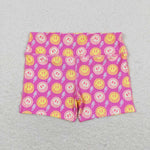 GSSO0904 Smiley face Pink Girls Shorts Set