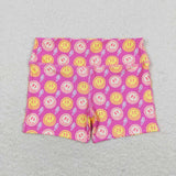 GSSO0904 Smiley face Pink Girls Shorts Set
