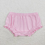 SS0240 Pink Solid Color Cotton Girls Bummie