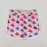 SS0243 Western Hats Pink Girls Sport Shorts