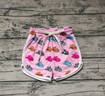 SS0243 Western Hats Pink Girls Sport Shorts