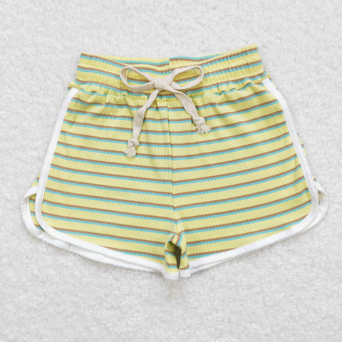 SS0245 Yellow Stripe Girl's Sports Shorts