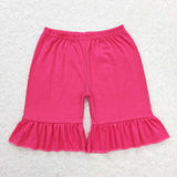 GSSO1028 Lilly Flower Pink Pockets Girls Shorts Set