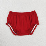 SS0267 Red Solid Color Cotton Girls Bummie