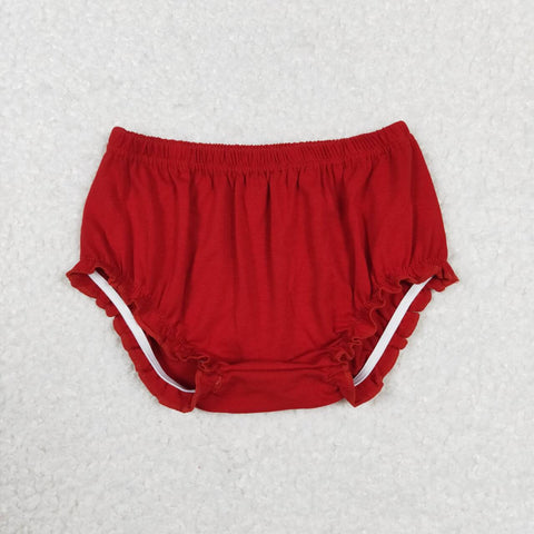 SS0267 Red Solid Color Cotton Girls Bummie