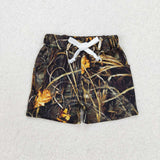 BSSO0924 Embroidery LET'EM RUN Deer Camo Boys Shorts Set