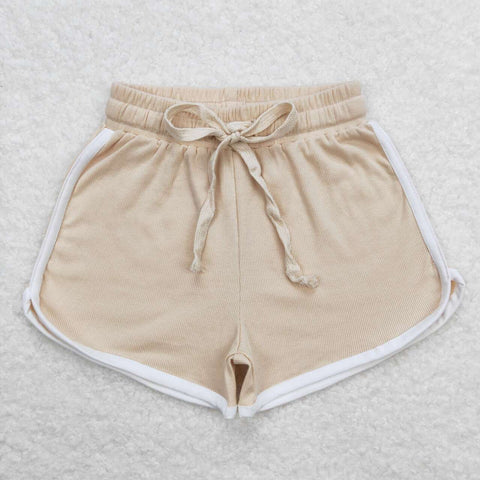 SS0295 Khaki Cotton Girl's Sports Shorts