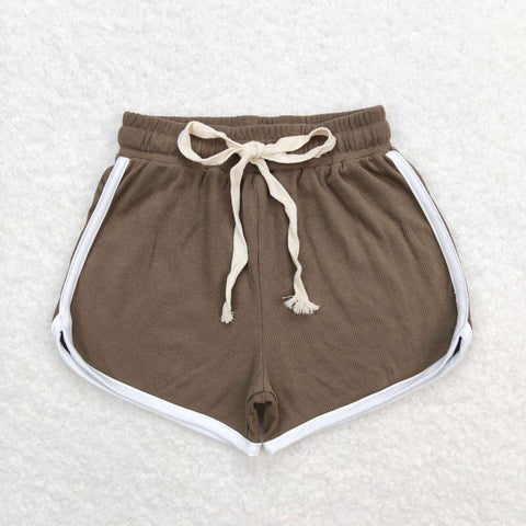 SS0314 Brown Cotton Girl's Sports Shorts