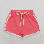 SS0316 Watermelon red Cotton Girl's Sports Shorts