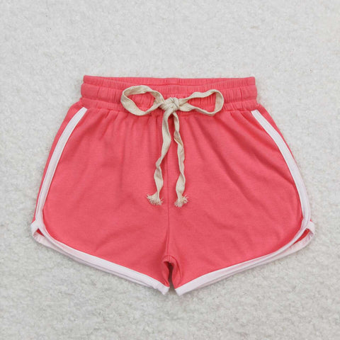 SS0316 Watermelon red Cotton Girl's Sports Shorts