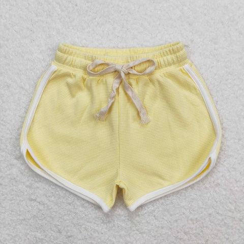 SS0318 Yellow Cotton Girl's Sports Shorts