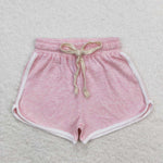 SS0319 Light pink Cotton Girl's Sports Shorts