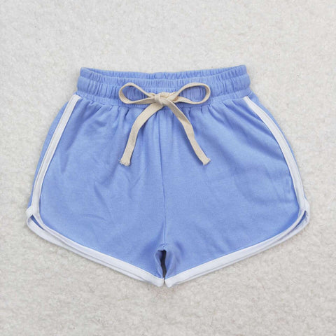 SS0322 Blue Cotton Girl's Sports Shorts