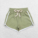 SS0324 Matcha Green Cotton Girl's Sports Shorts