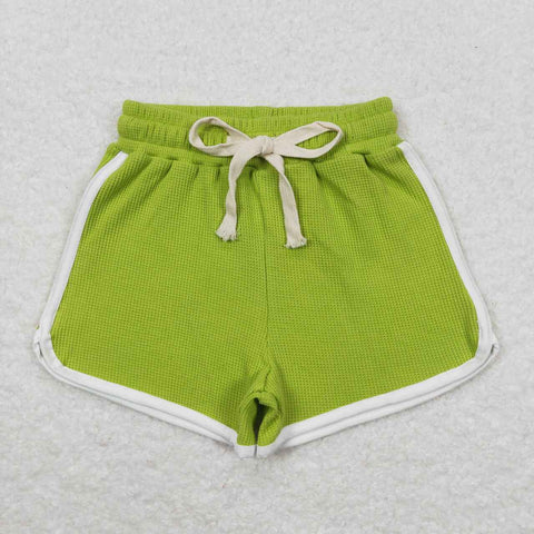 SS0325 Green Cotton Girl's Sports Shorts