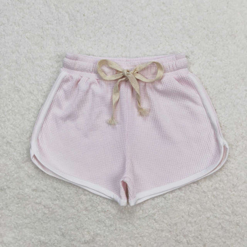 SS0326 Light Pink Cotton Girl's Sports Shorts