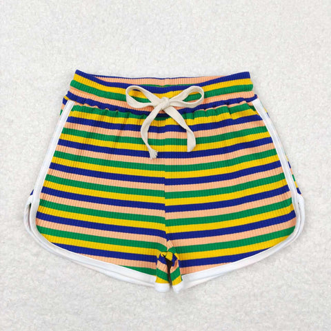 SS0339 Stripe Cotton Girl's Sports Shorts
