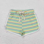SS0341 Stripe Cotton Girl's Sports Shorts