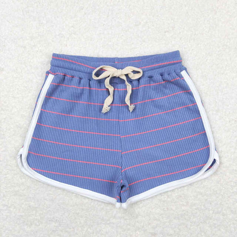 SS0344 Stripe Cotton Girl's Sports Shorts