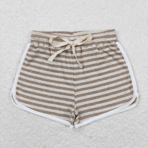 SS0346 Stripe Cotton Girl's Sports Shorts