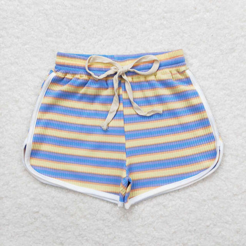SS0347 Stripe Cotton Girl's Sports Shorts