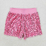 SS0350 Boutique Shiny Pink Sequin Shorts