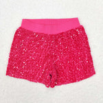 SS0351 Boutique Shiny Hot Pink Sequin Shorts