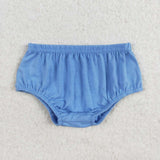 GBO0423 Tie Bow Blue Girls Bummie Set