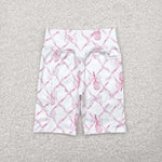SS0397 Bows Tennis Pink Sports Girls Biker Shorts