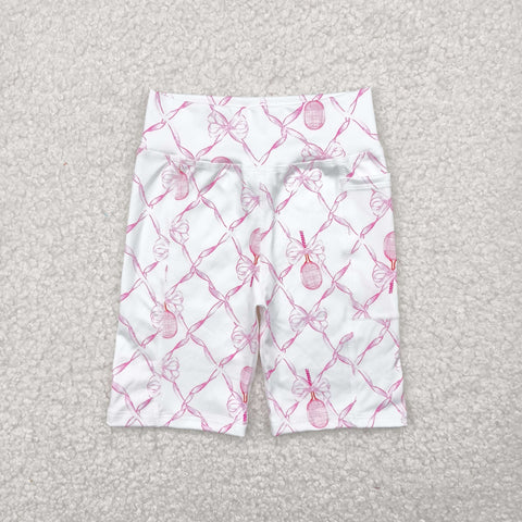 SS0397 Bows Tennis Pink Sports Girls Biker Shorts