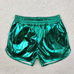 SS0410 Green Leather Fashion Girl's Shorts