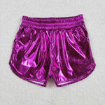 SS0412 Dark Purple Leather Fashion Girl's Shorts