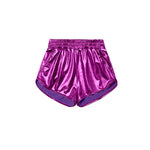 Preorder 12.22 SS0412 Dark Purple Leather Fashion Girl's Shorts