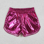 SS0414 Pink Leather Fashion Girl's Shorts