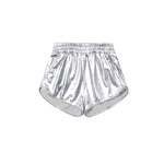 Preorder 12.22 SS0416 Silver Leather Fashion Girl's Shorts