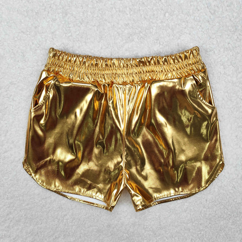 SS0417 Yellow Leather Fashion Girl's Shorts